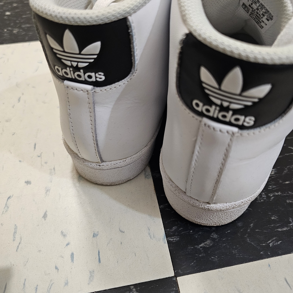 Adidas White and Black High-Top Sneakers
